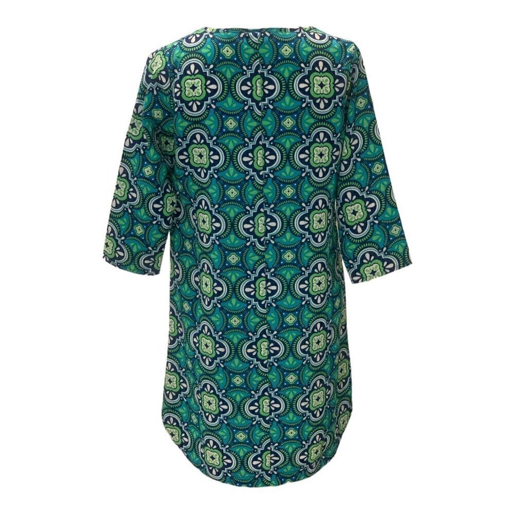 All For Color Womens Pacific Splash Sheath Dress Size S Boho 3/4 Sleeves
